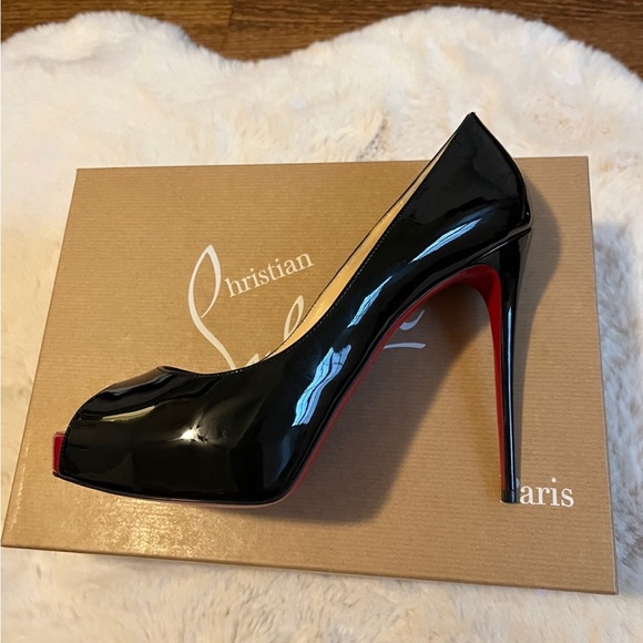 Christian Louboutin Very Prive 120MM Black Patent Red Tips Pump, 39 - Picture 5 of 14